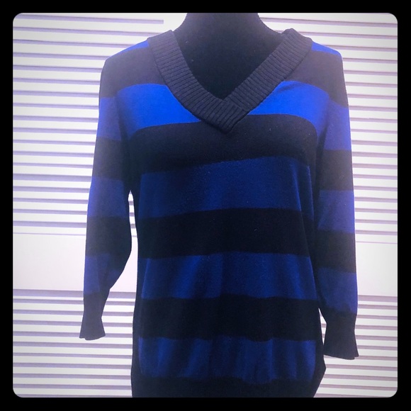 Black and Blue Style & Co. Striped Top - Picture 2 of 4
